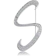 1 pièce paquet Broche géométrique simple de 26 lettres anglaises avec strass, broche élégante et de mode pour femmes. Épingle pour pull, manteau, robe, accessoires, sac, charme, école