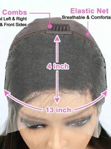 Eulisi 13*4 透明蕾丝前真人发假发，短款波波头，巴西雷米发假发，自然黑色，6-14 英寸短款精灵头假发