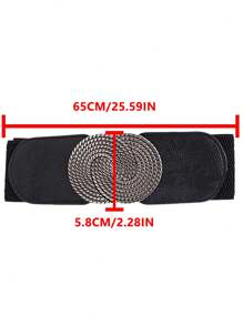 1PC, Ultra Wide And Minimalist Style! This Women's Waistband Is Both Business Oriented And Fashionable! - Multicolor - View 8