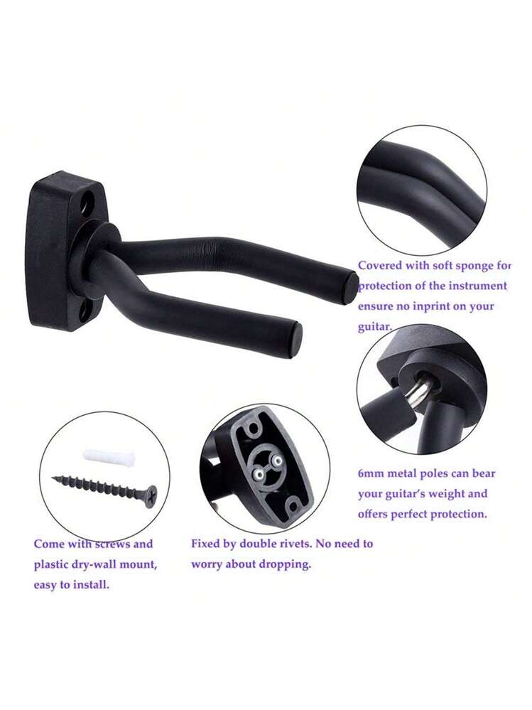 Supporto Pieghevole Per Chitarre In Ferro Nero - Capacità 9 Strumenti, Per Elettrica, Acustica, Bassi E Ukulele