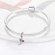 Easvnya 1pc Fashionable Silver Plated Angel Beaded Pendant, 3D Design Elegant, Suitable For Bracelets And Necklaces, Perfect Jewelry Gift For Birthday, Holiday