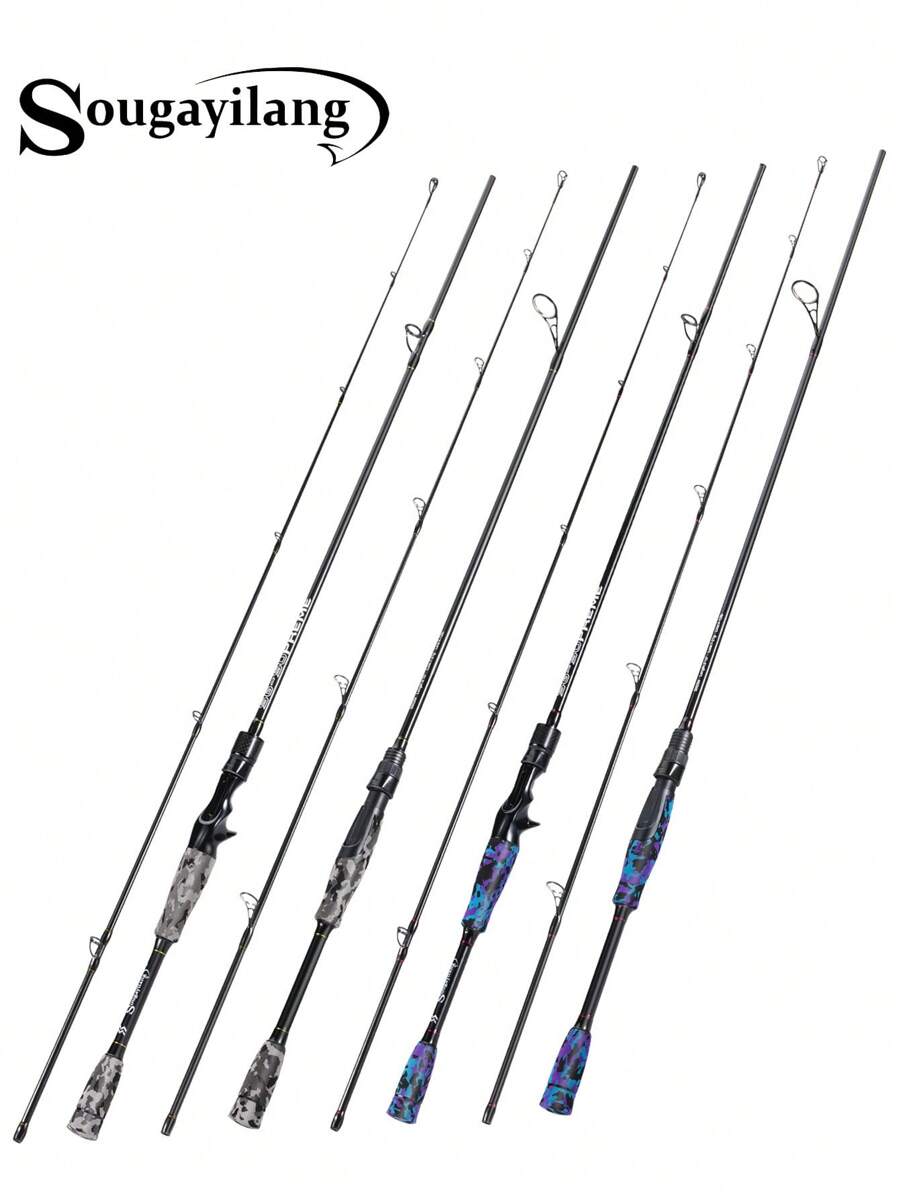 SOUGAYILANG 2 Sections Medium Graphite Composite Fishing Rod: 1.8M Versatile For Spinning & Casting, With Camouflage EVA Grip And Smooth Transition Design - Multicolor - View 1