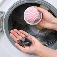 1/3pcs Washing Machine Cleaning Ball With Filter Bag, Lint & Hair Catcher, Reusable Clothes Fuzz Remover, Pet Hair Collector, Cleaning Accessories, Household Gadget