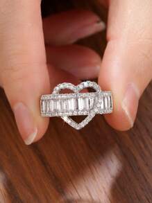 1 PC Romantic 925 Sterling Silver Cubic Zirconia Rings Wedding Jewelry For Women Fine Jewelry