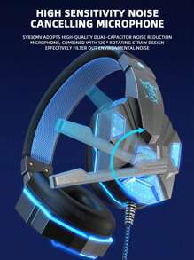 LED Backlit Wired Headphones, Premium Headset For Gaming, Compatible With Laptops, Tablets And Android Phones - one-size - View 7