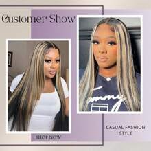 Brennas Highlight Straight Wig Pre Cut 5X5 Lace Closure Wigs Human Hair  Pre Plucked Glueless Wig 34 Inches Bye Bye Knots Put On And Go Wig 200% Density Blonde P1b/27 Colored Straight HD Transparent WigS For Women