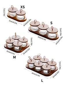 1set New Creative Glass Living Room Fruit Plate With Lid, Japanese Style Multi-Compartment Dry Fruit Tray, Household Tea Table Fruit Plate