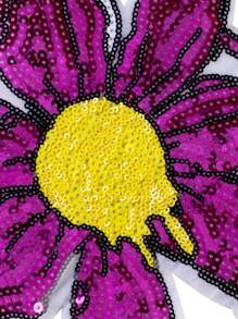 1 Stück rotes Sonnenblumen Stickerei Patch aus Polyesterstoff, DIY Nähdekor, geeignet für Kleidung, Accessoires, Schuhe, Hüte, ganzjährig, Schule