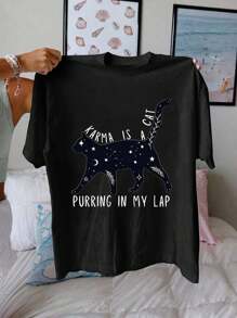 Summer And Spring Patterned Printed T-Shirts, Short Sleeved Round Neck Casual Tops, Women's Tops