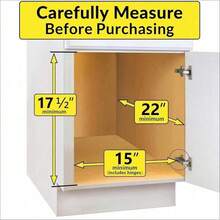 Organizador de gabinete extraíble (2 Niveles) Cajones deslizables para gabinetes de Cocina - 14" x 18" - Estante desplegable para ollas y sartenes – Cromo - Rojo y blanco - Ver 4