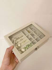 3 w 1 Organizer podróżny na biżuterię - Kompaktowe etui na pierścionek, kolczyki, naszyjnik z podszewką antypoślizgową, przenośne pudełko prezentowe dla kobiet (1 szt.) Organizer podróżny do przechowywania