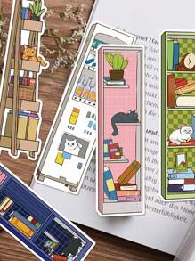 30pcs Cute Cat Design Bookmarks, Cartoon Vivid And Stylish Book Markers For Reading Notes - Multicolor - View 6