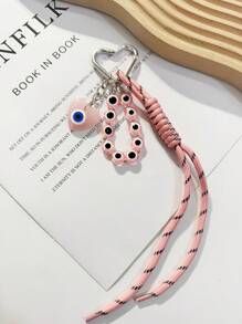 1pc Fashion Simple Devil's Eye Keychain, Creative Shoelace Rope Interlock Purse Pendant Accessory Car Accessories Bag Charm Backpack For School Cute Goth Y2k Christmas Gift Ideas Bag Accessories Lanyards With Id Holder Car Accessories Bag Charms Car Accessories Teacher Friend Sister - Multicolor - View 7