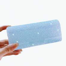 1pc Shiny Diamond-Shaped Multi-Function Storage Box, Suitable For Car Storage, Eyeglasses, Jewelry, Earphones, Cables