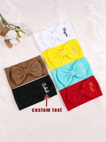 1 pieza Diadema para bebé con lazo y nombre personalizado, diadema elástica de bebé personalizada con nombre en 6 colores, regalo para recién nacido, regalo para bebé, regalo para niños, regalo para el Día del Niño, regalo de cumpleaños, regalo para baby shower, decoración familiar