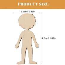 5pcs Wooden Boy & Girl Decorative Pieces, Children's DIY Painting Wood Craft Decoration