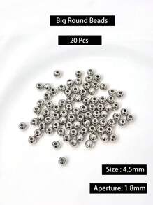 1 paquete (10g) (5g) (20g) Surtido de cuentas espaciadoras de varios estilos - corazón, estrella, formas geométricas, formas asimétricas, cuentas espaciadoras de color plateado para manualidades de collares y pulseras DIY