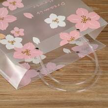 1/4pcs Transparent Pink Sakura Gift Bag With Handle Plastic PVC Gift Bags Suitable For Wedding Bridesmaids, Birthday, Baby Shower, Party Favors, Mother's Day, Spring/Summer (Large Size) - Random Color/Style, For Mother's Day , Bridesmaid Gifts , Gratuation Gifts , Birthday Gifts,Wedding Gifts,Birthday,Bride,Wedding