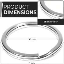 100 piezas/paquete Anillos partidos de hierro, 25mm de diámetro, color plateado, adecuados para manualidades DIY, joyería y organización de llaves