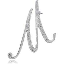 1 pièce paquet Broche géométrique simple de 26 lettres anglaises avec strass, broche élégante et de mode pour femmes. Épingle pour pull, manteau, robe, accessoires, sac, charme, école