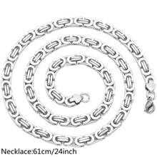 Men's Necklace Hip Hop Stainless Steel Necklace Chain Byzantine Cuban Chain Necklace For Gift - Width:6mm - View 2