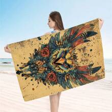 1 Piece Extra Large Beach Towel - Quick Drying, Soft, Lightweight, Sand-Free, Microfiber Material, Cute Bird Design, Ideal Gift For Women And Adults, Suitable For Pool, Travel And Swimming Summer, Holiday