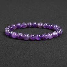 1 件 8 毫米时尚天然石疗愈水晶弹力串珠手链可作为珠宝礼物