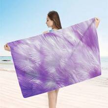 1pc Feather Pattern Extra Large Beach Towel - Soft, Light-Weight, Absorbent Polyester Bath Towel, Suitable For Travel, Swimming, Camping, Yoga, Beach Party, Fitness And Seaside Vacation, Perfect Gift For Family And Friends Mother's Day Flowers, Personalized Gifts For Mom, Last Minute Gifts, Mother's Day Ideas, Mothering Sunday Gifts, Handmade Cards For Mum, Best Mother's Day Gifts Under $50 Summer, Holiday