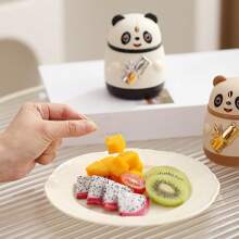 Panda Toothpick Dispenser Large Capacity Portable Bamboo Toothpick Organizer With Dustproof Scarf Cartoon Panda Toothpick Box With Automatic Pressing Toothpick Holder Cute Cartoon Toothpick Holder For Toothpick Storage And Organizer - White - View 10