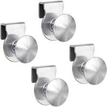 Lot de 4 poignées de porte en verre en acier inoxydable sans perçage pour vitrine, meubles, armoires en verre, tiroirs de 5 à 8 mm