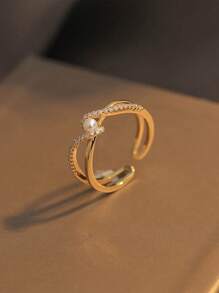 1PC Small Fresh Double Ring Women's Simple Personality Flower Ring Women's Open Ring Jewelry Elegant Halloween