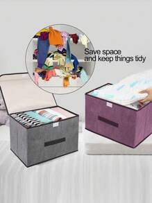 1pc Foldable Fabric Storage Box With Lid And Dustproof Cover, Suitable For Bras, Socks, Closet And Bedroom Organization & Decor, Autumn Decoration, Holiday Decoration, Room Decor, Home Decor, Bedroom Decor, For Clothing, Lingerie, Socks, Portable Dust-Proof And Moisture-Proof Organizer, A Gift For Women Or Men