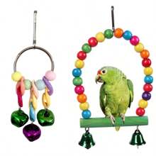 17pcs/Set Bird Toy Kit, Parrot Toys Including Swing, Chewing, Biting, Colorful Wicker Ball, Plastic Fruit Fork, Climbing Stairs Workout Educational Toys - Multicolor - View 4