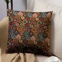 1PC Circular Bohemian - Style Pattern For Living Room, Bedroom Home Decor. All - Seasons Universal Pillowcase, (Pillow Core Not Included)