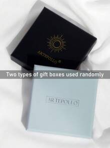 Artepollo 1 件 925 纯银防过敏几何吊坠项链，简约百搭，适合日常佩戴，礼盒包装，适合爱人、朋友、生日、节日礼物 - 銀色 - 查看 5