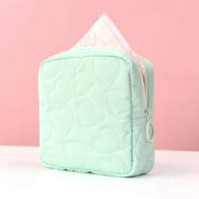 1 件简约心形系列卫生巾收纳袋，高品质便携式化妆包，可装口红、化妆刷、化妆工具、无香化妆品和护肤品、零钱包 - 彩色 - 查看 5