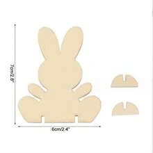 10pcs DIY Easter Rabbit Decor, Wooden Rabbits For Crafts, Creative Painting Wooden Pieces, For Easter Home Decoration