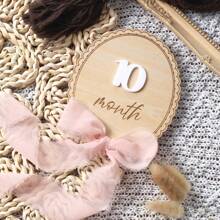 Customized Wooden Lace, Ribbon Bow, Interchangeable Milestone Cards | Personalize With Name, Baby Monthly Milestones, Nursery, Baby Shower Gifts,Graphic Print