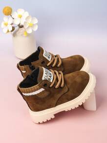 兒童繫帶摩托車靴子,卡其色顏色,時尚和多用途戶外 - 卡其色 - 查看 4