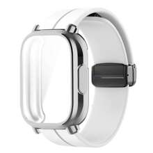 Magnetisches Silikonarmband + Hülle kompatibel mit Xiaomi Redmi Watch 5 Active Lite Smartwatch Armband und Hülle kompatibel mit Redmi Watch 5 Active Lite