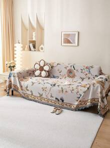 1 szt. Amerykański styl kwiatowy/botaniczny pokrowiec na sofę/narzuta, wielofunkcyjny prezent wielkanocny, urodziny, ukończenie szkoły, pokrowiec na sofę, wystrój salonu, wystrój pokoju