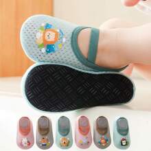 1 Pair Newborn Baby Floor Socks, Thin Toddler Anti-Slip Indoor Shoes, Breathable Mesh Design, Suitable For Boys And Girls In Spring & Autumn