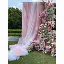 1pc Table Runner - Landscaping Mesh Gauze - Mall Atmosphere - Stage Decor - Table Runner - Background Soft Gauze - Outdoor Photo Shoot - White Chiffon Curtain - Suitable For Decoration, Wedding Backdrop Decor, Tabletop Decor