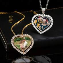 1pc Customized Car Rearview Mirror Pendant With Crystal Heart Decoration, Gift For Boyfriend, Father, Husband