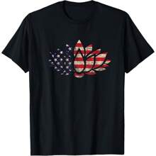 Lotus Flower USA Flag Patriotic American 4th Of July Yoga T-Shirt