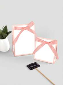 10pcs/5pcs/1pc Minimalist High-End Hepburn Bow Gift Box, Wedding Favours Packaging Bag, White/Black/Pink Tie Scarf Mini Gift Box, Jewelry Gift Box, Suitable For Birthday Party, Wedding Season, Father's Day, Back To School, Teacher's Day, Daily And Holiday Parties