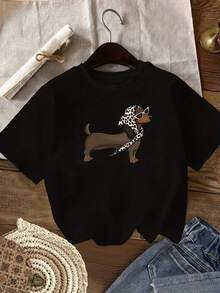 Summer And Spring Patterned T-Shirts, Short-Sleeved Round Neck Casual Tops, Women's Clothing