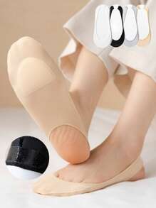 1/4/8 Paia di calzini invisibili da donna con imbottitura in schiuma colorata, antiscivolo e invisibili, stile basso per primavera/estate, adatti per tacchi alti