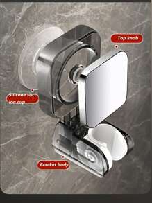 1 Suction Cup Showerhead Holder, Household Non Perforated Showerhead Holder, Strong Rotatable Base, Not Easy To Fall Off, Quick Disassembly And Installation