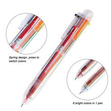 12 Packungen 0,5mm 6-in-1 Mehrfarbkugelschreiber, 6-Farben Kugelschreiber mit Druckmechanik für Büro, Schule, Schülergeschenke, Partygeschenke, witzige und coole Geschenkschreibwaren (12 Packungen), Schulmaterial, Schulstart